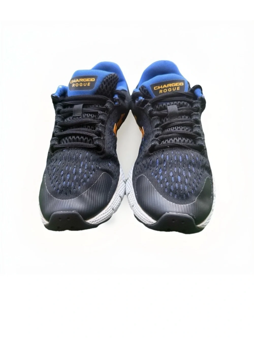 Under Armour Charged Rogue Boys’ Sneakers Mesh Black Blue Gold US 4.5Y